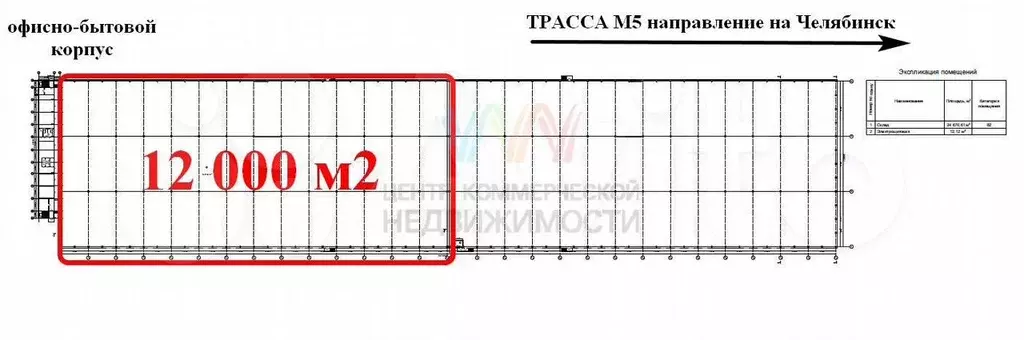 Теплый склад 12 тыс.м2 на трассе М5 - Фото 1