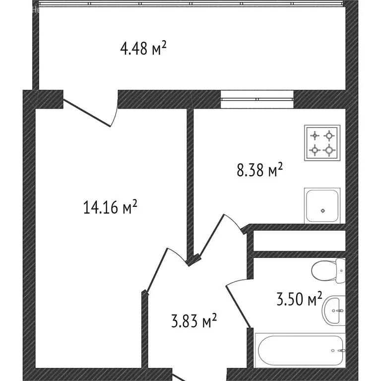 1-комнатная квартира: Вологда, улица Карла Маркса, 33 (30.1 м) - Фото 1