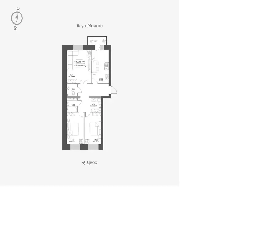 Продаётся 3-к квартира, 91.1 м - Фото 0