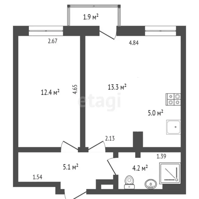 1-к кв. Ростовская область, Ростов-на-Дону Стабильная ул., 3с1 (40.0 ... - Фото 1