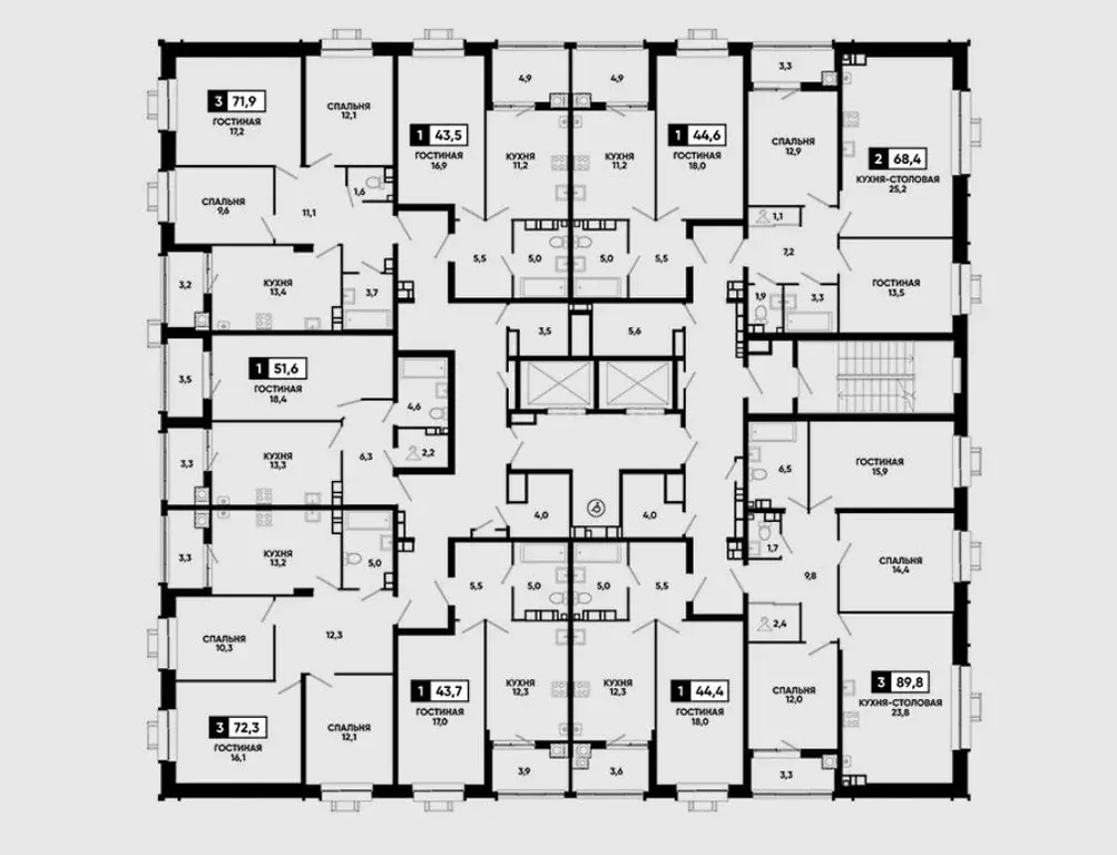 1-к кв. Ставропольский край, Ставрополь ул. Андрея Голуба, 14к3 (44.3 ... - Фото 2