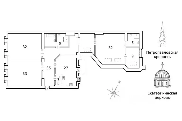 3-к кв. Санкт-Петербург 2-я Васильевского острова линия, 27 (185.0 м) - Фото 2