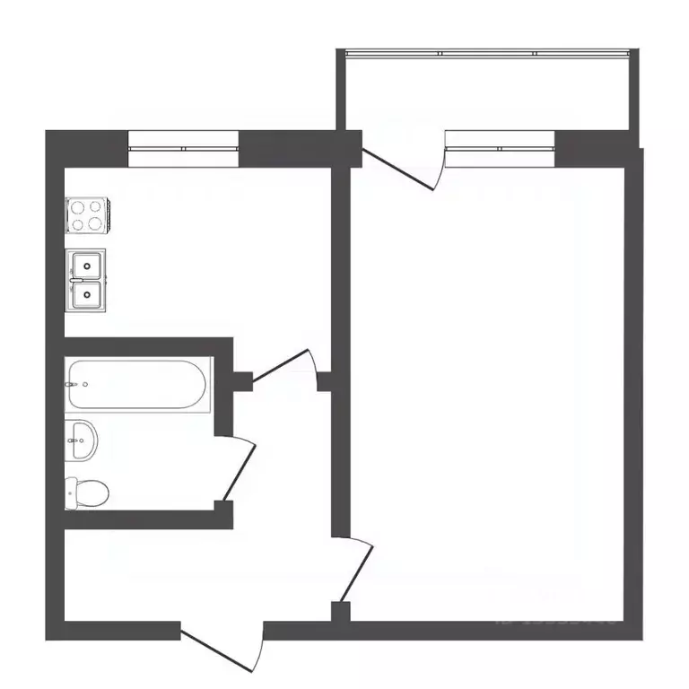 1-к кв. Тюменская область, Тюмень Текстильная ул., 21 (30.0 м) - Фото 2