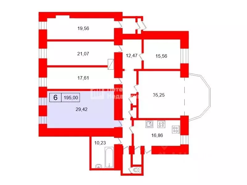 Комната Санкт-Петербург Вознесенский просп., 33 (29.4 м) - Фото 2