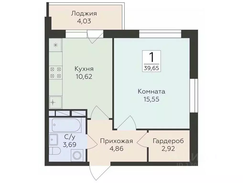 1-к кв. Воронежская область, Воронеж ул. Ломоносова, 114Ю (39.65 м) - Фото 0