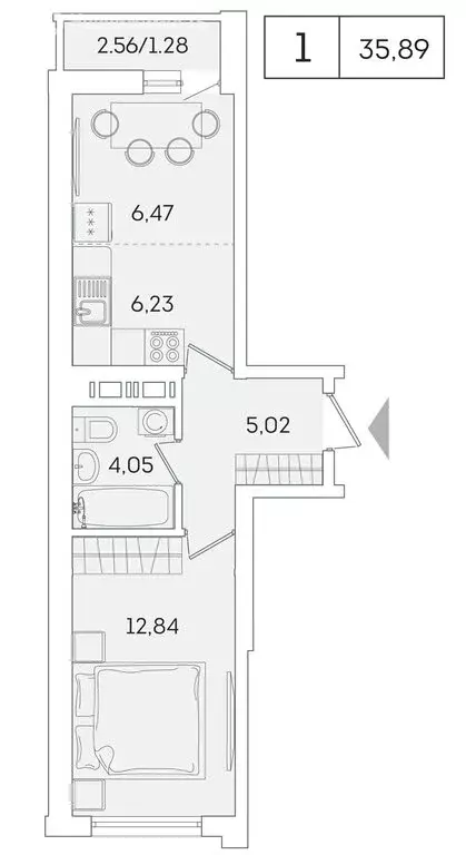 1-комнатная квартира: Мурино, Екатерининская улица, 11 (34.5 м) - Фото 0