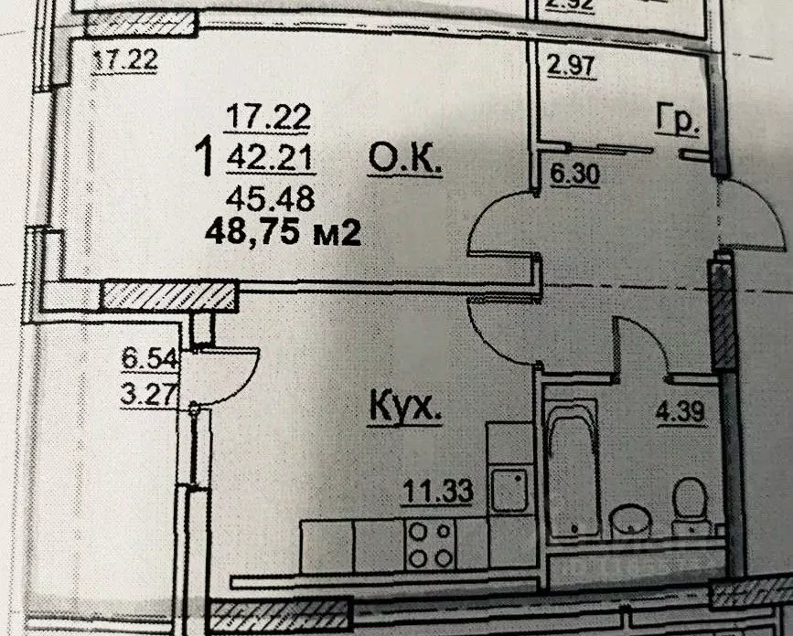 2-к кв. Башкортостан, Уфа Комсомольская ул., 15 (49.2 м) - Фото 2