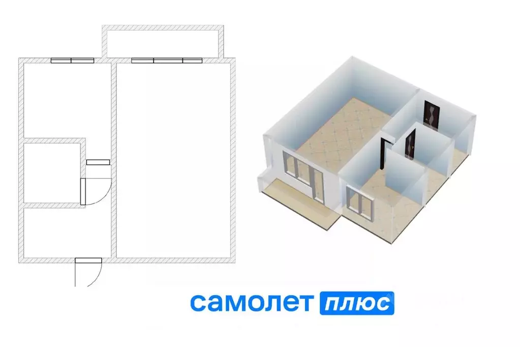 1-к кв. Кемеровская область, Кемерово ул. Попова, 7 (32.4 м) - Фото 0