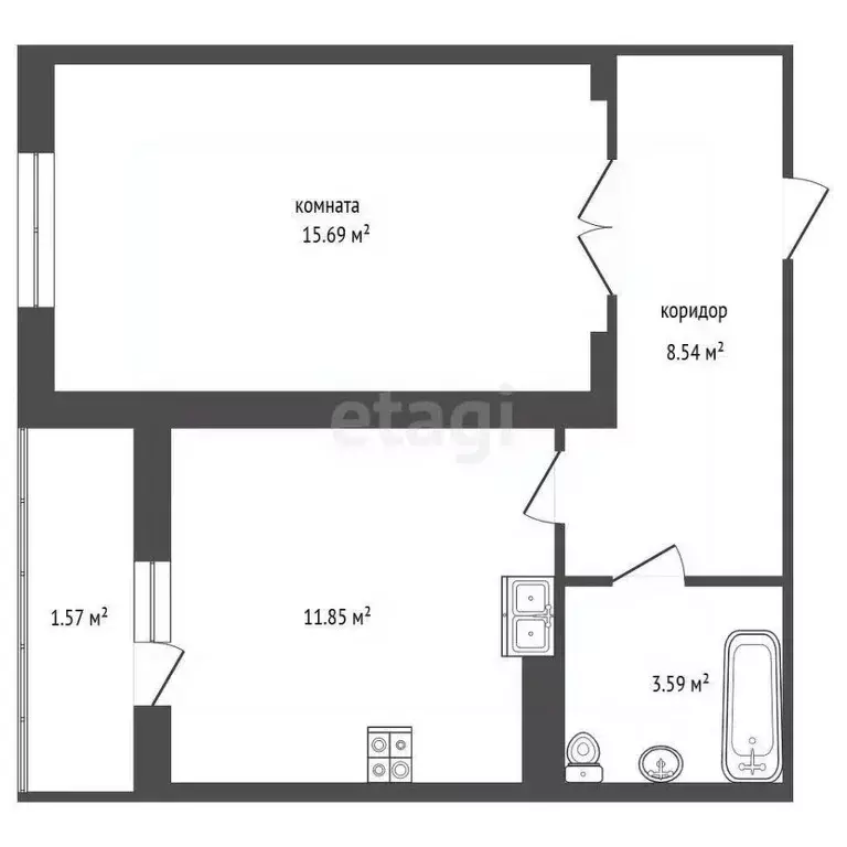 1-к кв. Ярославская область, Ярославский муниципальный округ, пос. ... - Фото 1