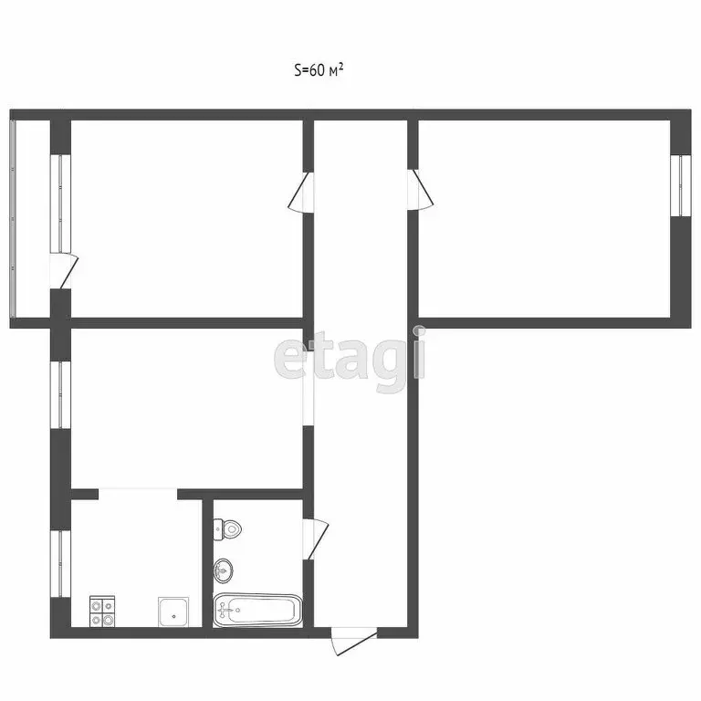 3-комнатная квартира: Саранск, Студенческая улица, 5 (53 м) - Фото 1