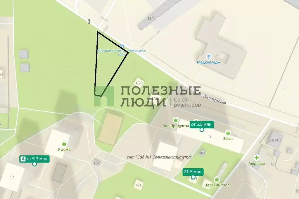 Участок в Красноярский край, Красноярск Лесопарковая ул. (10.9 сот.) - Фото 2