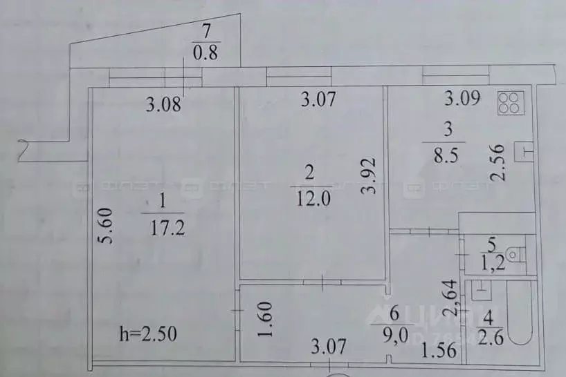 2-к кв. Татарстан, Казань ул. Маршала Чуйкова, 29 (51.3 м) - Фото 1