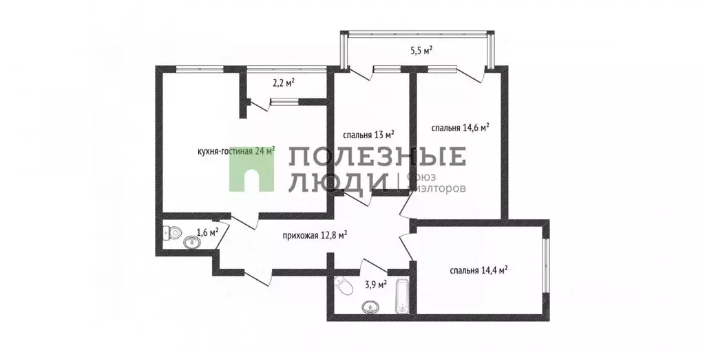 4-к кв. Краснодарский край, Краснодар ул. Евгении Жигуленко, 13 (85.0 ... - Фото 1