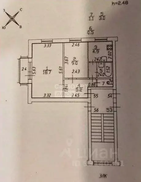 2-к кв. Санкт-Петербург ул. Ленсовета, 71 (42.9 м) - Фото 1