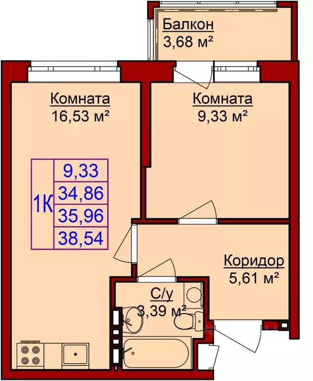 1-к кв. Удмуртия, Ижевск Сельхозвыставка жилрайон,  (38.63 м) - Фото 0