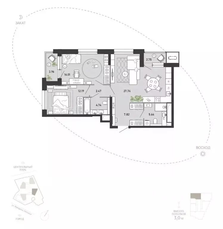 2-к кв. Тульская область, Тула ул. Фридриха Энгельса, 70А (83.32 м) - Фото 0