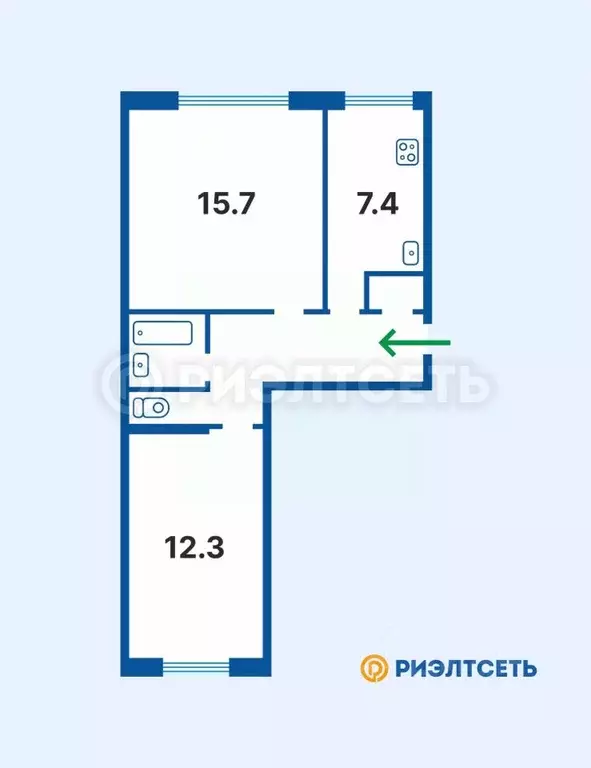 2-к кв. Мурманская область, Мурманск ул. Нахимова, 32 (45.5 м) - Фото 1