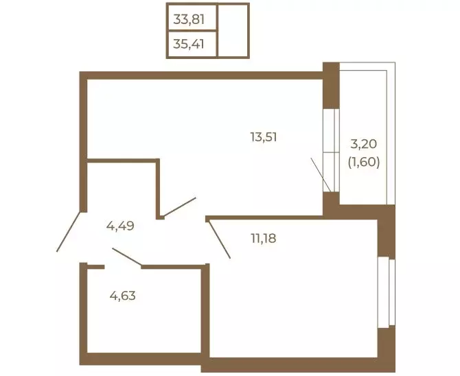 1-комнатная квартира: Сертолово, ЖК Новая История (35.41 м) - Фото 2