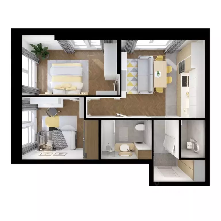 2-к кв. Приморский край, Владивосток ул. Борисенко, 48к2 (52.0 м) - Фото 2