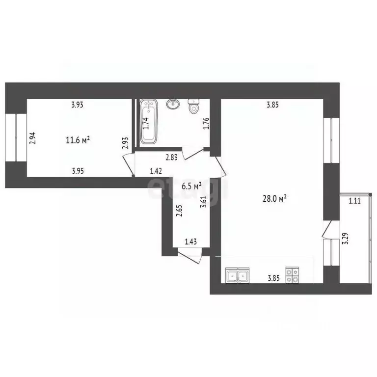 2-к кв. Тамбовская область, Тамбов городской округ, д. Перикса ул. ... - Фото 2