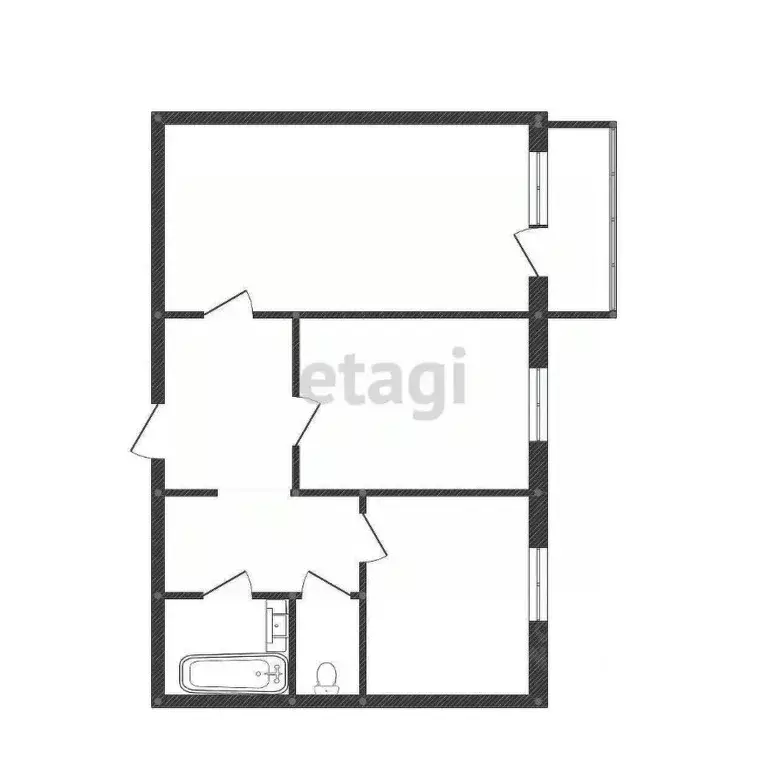 2-к кв. Костромская область, Кострома просп. Мира, 60 (37.7 м) - Фото 2