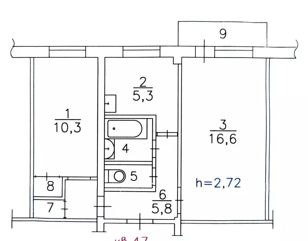 Продаётся 2-к квартира, 44 м - Фото 1