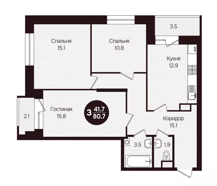 3-комнатная квартира: Новочебоксарск, улица 10-й Пятилетки, 5 (80.7 м) - Фото 1