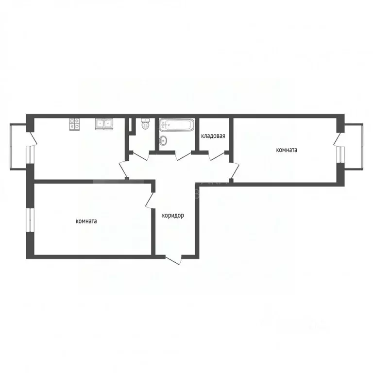 2-к кв. Тюменская область, Тюменский муниципальный округ, Боровский рп ... - Фото 1