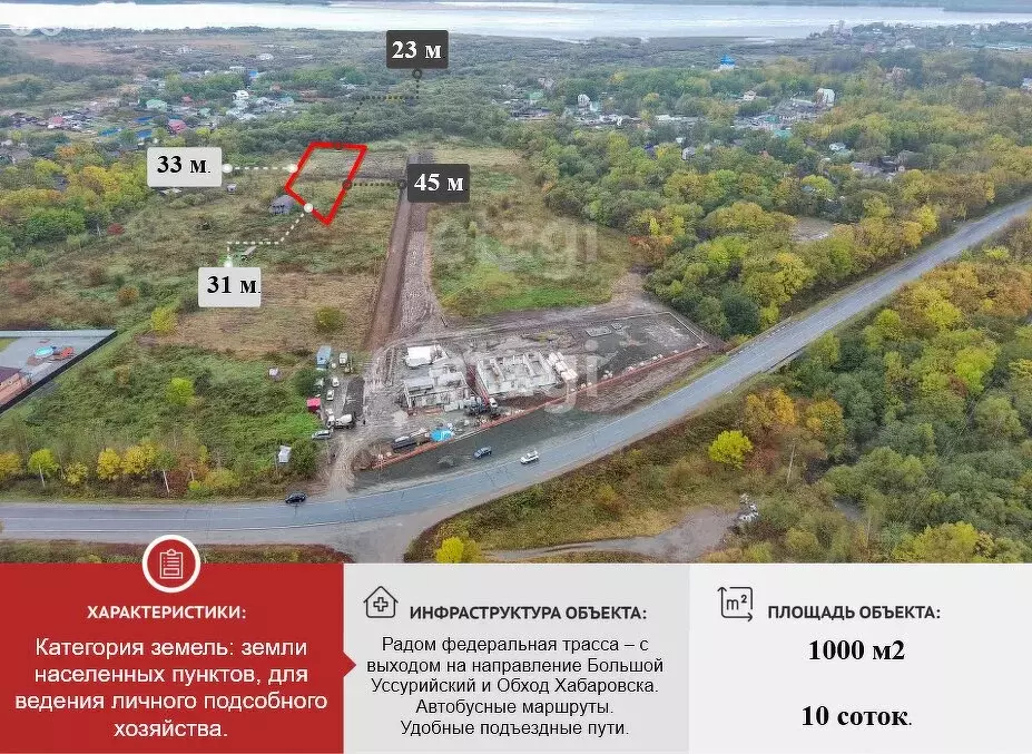 Участок в Хабаровск, Дачная улица (10 м) - Фото 1
