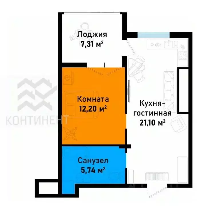 1-к кв. Крым, Черноморский район, с. Новосельское ул. Мира, 43 (46.64 ... - Фото 1