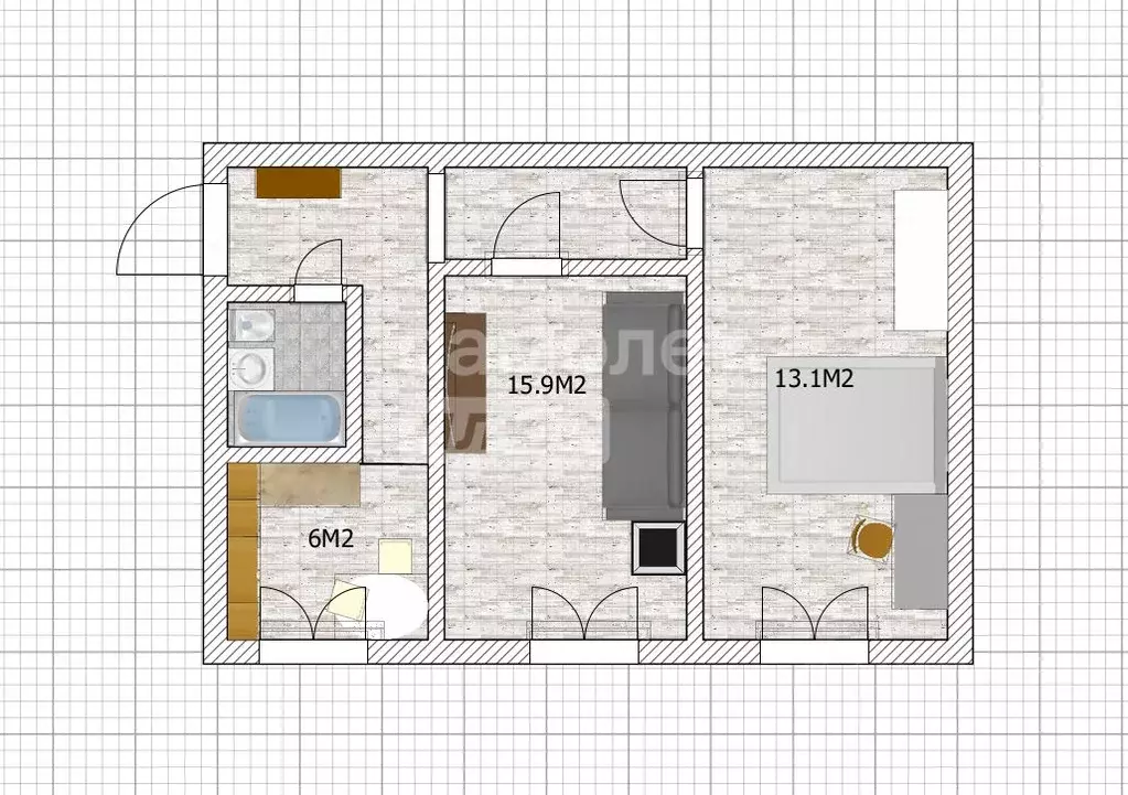 2-к кв. Алтайский край, Бийск Ленинградская ул., 60/2 (45.1 м) - Фото 1