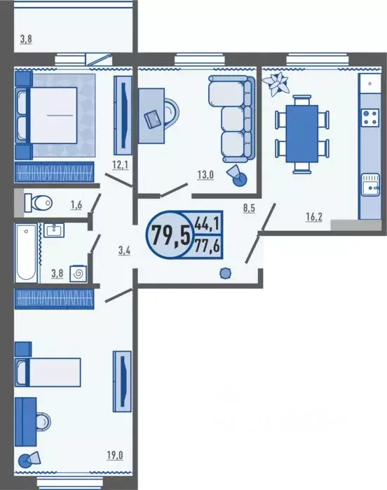 3-к кв. Орловская область, Орловский муниципальный округ, д. Образцово ... - Фото 1