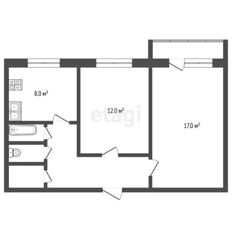 2-комнатная квартира: Кыштым, посёлок Дальняя Дача, Дальняя улица, 9 ... - Фото 1
