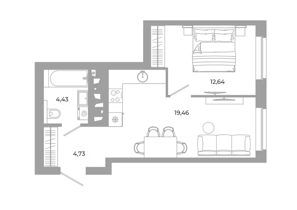 1-к кв. Свердловская область, Екатеринбург Академический мкр, 20-й ... - Фото 0