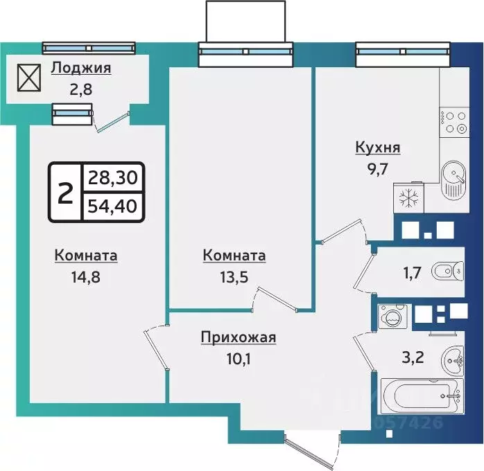 2-к кв. Удмуртия, Ижевск Аэропорт жилрайон, Артнова жилой комплекс ... - Фото 1