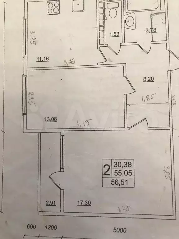 2-к. квартира, 55,4 м, 7/12 эт. - Фото 0