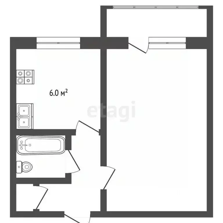1-к кв. Вологодская область, Харовск ул. Прокатова, 58 (31.0 м) - Фото 0