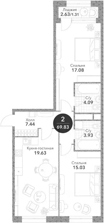 3-к кв. Москва Новоалексеевская ул., 16к2 (71.0 м) - Фото 1