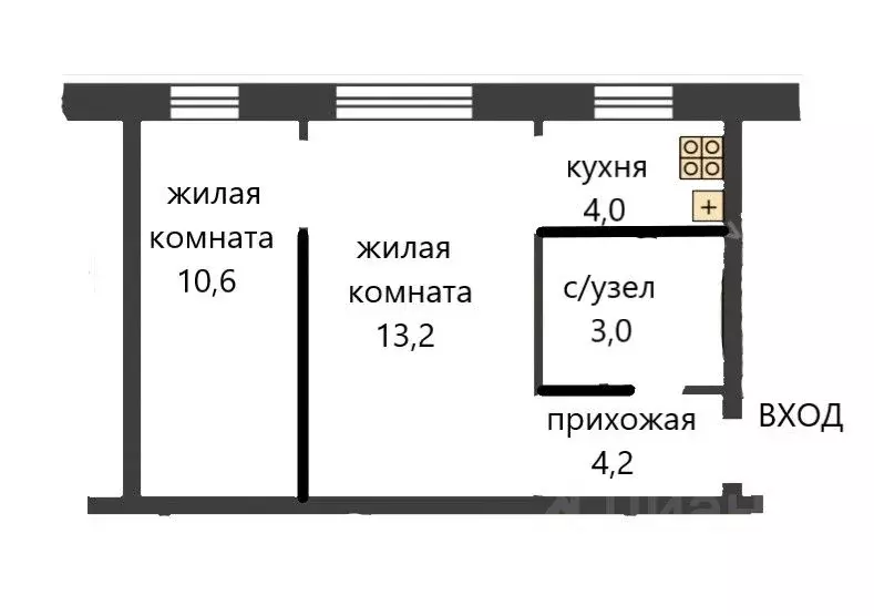 2-к кв. Нижегородская область, Нижний Новгород просп. Гагарина, 21к6 ... - Фото 2