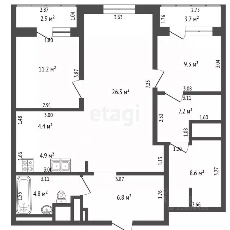 3-к кв. Московская область, Красногорск Ильинское ш., 16 (85.7 м) - Фото 2