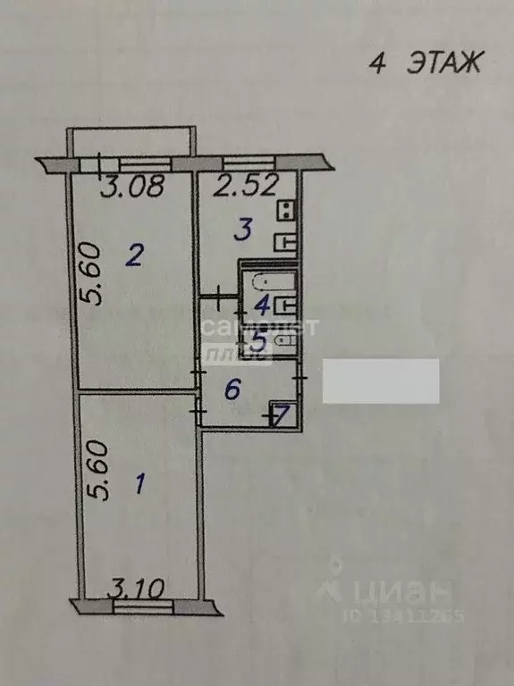 2-к кв. Ивановская область, Иваново Кавалерийская ул., 44 (50.0 м) - Фото 2