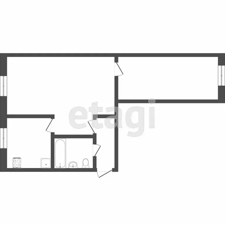 2-комнатная квартира: Тюмень, улица Восстания, 13 (43.3 м) - Фото 1