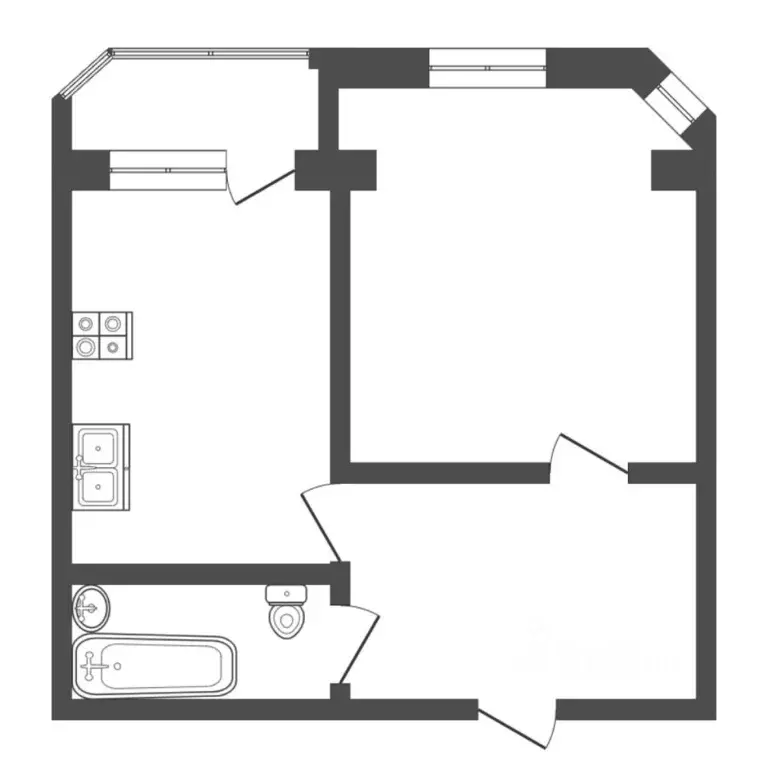 1-к кв. Тюменская область, Тюмень Харьковская ул., 59/4 (56.1 м) - Фото 2
