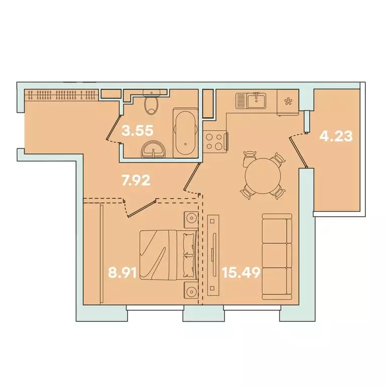 1-комнатная квартира: Иркутск, улица Петрова, 16 (40.1 м) - Фото 0