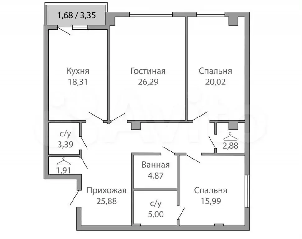 3-к. квартира, 124,6 м, 2/4 эт. - Фото 0