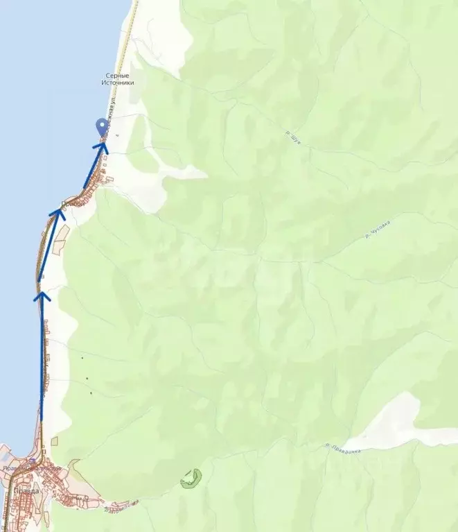 Участок в Сахалинская область, Холмский городской округ, с. Серные ... - Фото 1