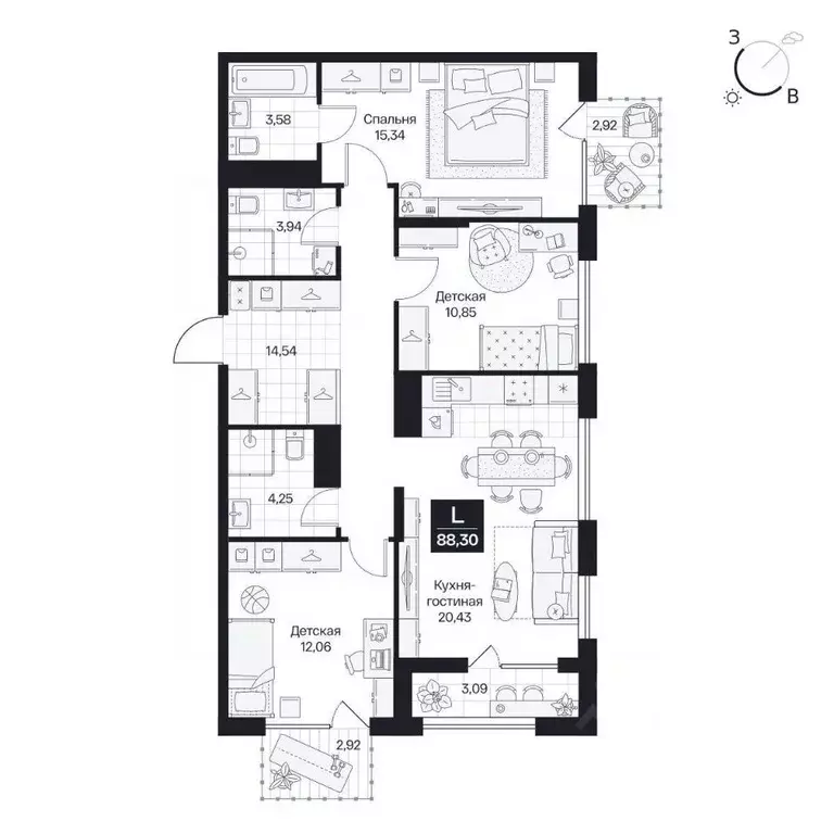 3-к кв. Волгоградская область, Волгоград просп. Имени В.И. Ленина, 59Г ... - Фото 1