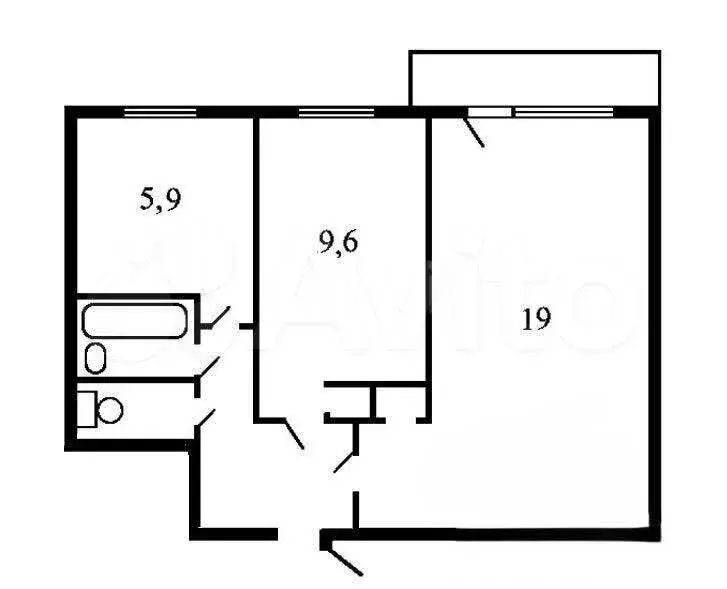 2-к. квартира, 45,5 м, 9/9 эт. - Фото 0