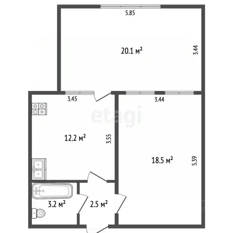 2-к кв. Ямало-Ненецкий АО, Тарко-Сале Пуровский район, Новая ул., 1 ... - Фото 2