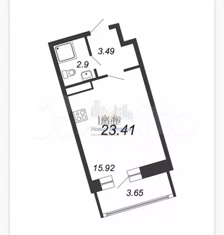 Квартира-студия, 21,8 м, 11/12 эт. - Фото 0